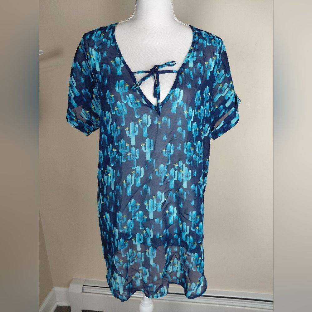 Francesca's Cactus‎ Print Swim Cover Up Size S/M NWT